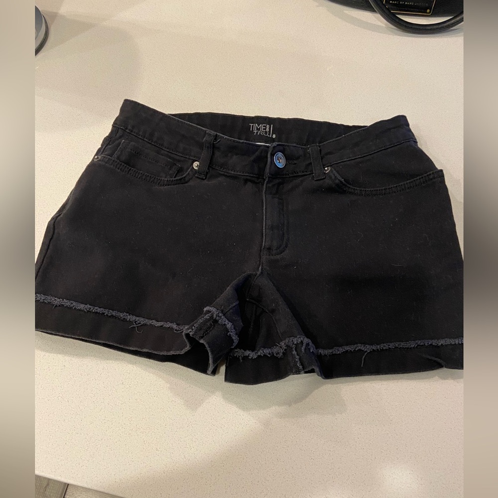 Time and Tru black jean shorts